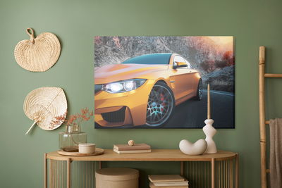 Ljuddämpande tavla - Sports car in the mountains