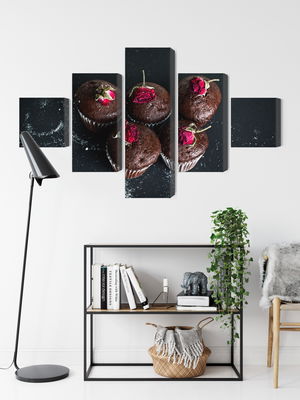 Ljuddämpande tavla - Chocolate muffins with roses