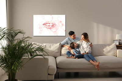 Ljuddämpande tavla - Mouth in watercolor