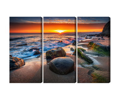 Ljuddämpande tavla - 3d beach sunset