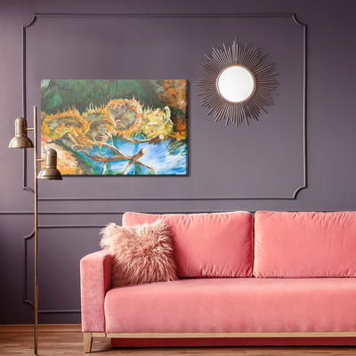 Ljuddämpande tavla - Four sunflowers as painted