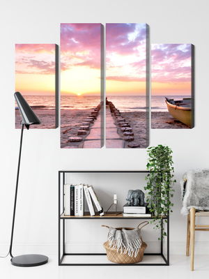 Ljuddämpande tavla - Boat on the beach 3d