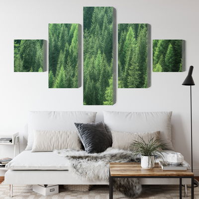 Ljuddämpande tavla - 3d green forest view