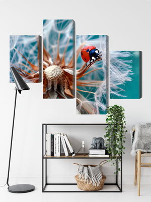 Ljuddämpande tavla - Ladybug on a dandelion