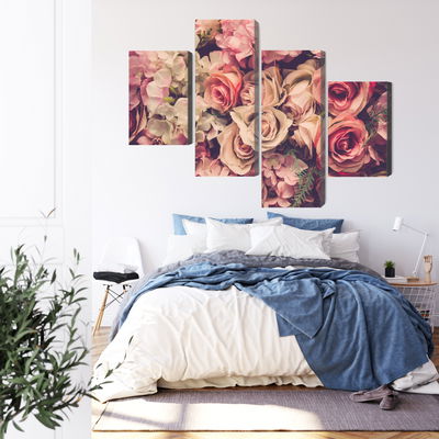 Ljuddämpande tavla - Delicate colorful 3d flowers