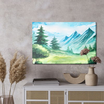 Ljuddämpande tavla - Mountain clearing painted