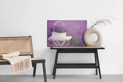 Ljuddämpande tavla - Wicker basket with lavender