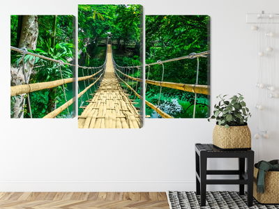 Ljuddämpande tavla - Bamboo bridge in the rain