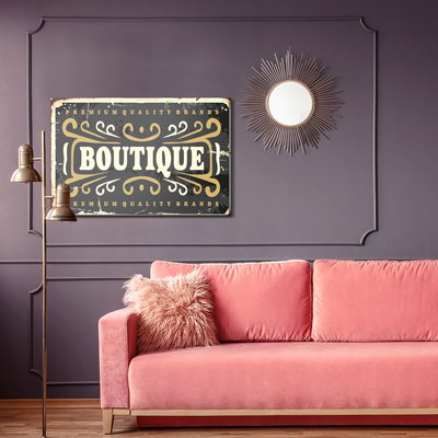 Akoestisch schilderij - Vintage style boutique plaque