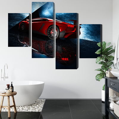 Ljuddämpande tavla - Sports car on an abstract