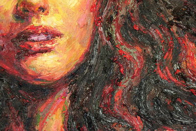 Ljuddämpande tavla - Woman's face in an abstract