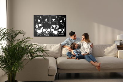 Ljuddämpande tavla - Skulls on a background