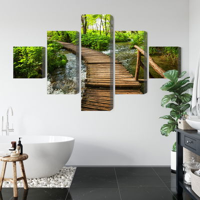 Ljuddämpande tavla - Wooden pier in the forest