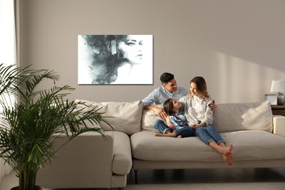 Ljuddämpande tavla - Black and white portrait