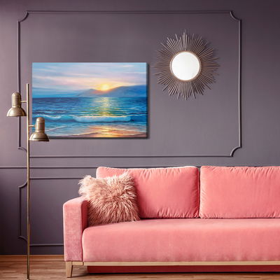 Ljuddämpande tavla - Painted sunset over the sea