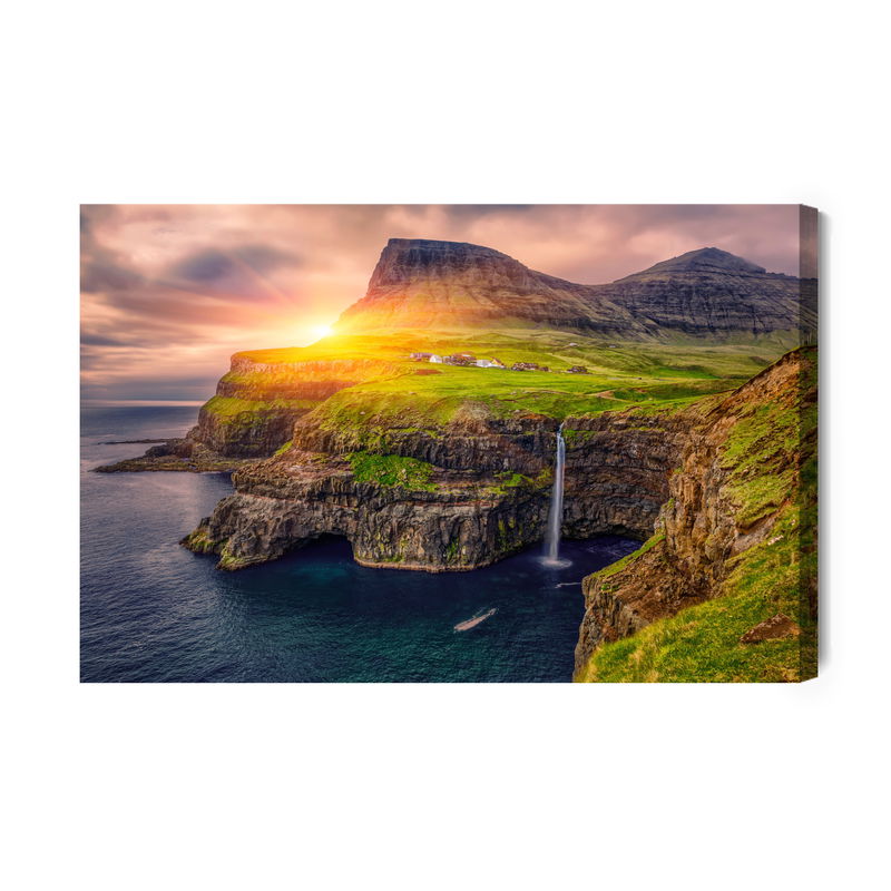 Ljuddämpande tavla - Sunset among the mountains