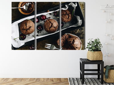 Ljuddämpande tavla - Muffins with cherries