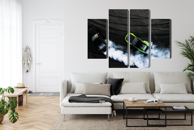 Ljuddämpande tavla - Drifting 3d cars