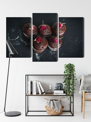 Ljuddämpande tavla - Chocolate muffins with roses