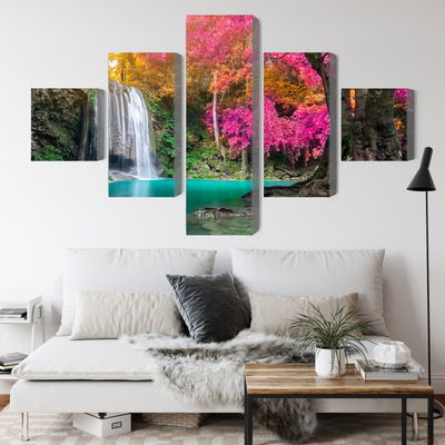 Ljuddämpande tavla - A beautiful forest waterfall