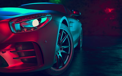 Ljuddämpande tavla - Front of a 3d sports car