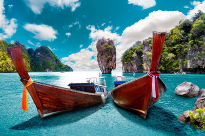 Ljuddämpande tavla - Boats at the andaman sea