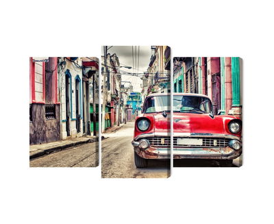 Ljuddämpande tavla - Red chevrolet car in retro