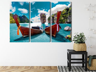 Ljuddämpande tavla - Boats at the andaman sea