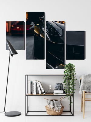 Ljuddämpande tavla - Front of a black sports car