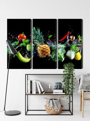 Ljuddämpande tavla - Fresh vegetables in the water