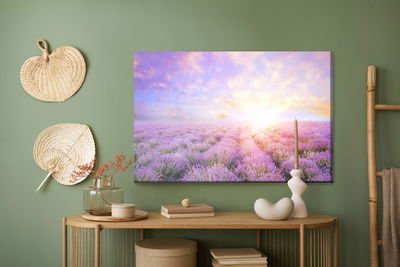 Ljuddämpande tavla - Pastel lavender field