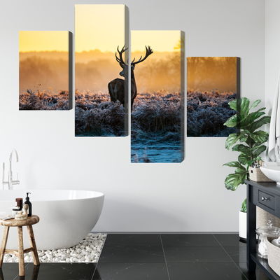 Ljuddämpande tavla - Deer on the rut in 3d