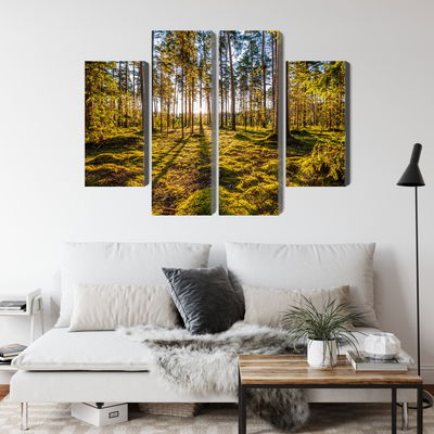 Ljuddämpande tavla - 3d sunny forest landscape