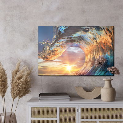 Ljuddämpande tavla - Colorful sea wave