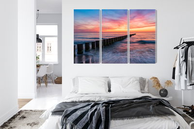 Ljuddämpande tavla - The baltic sea with wooden