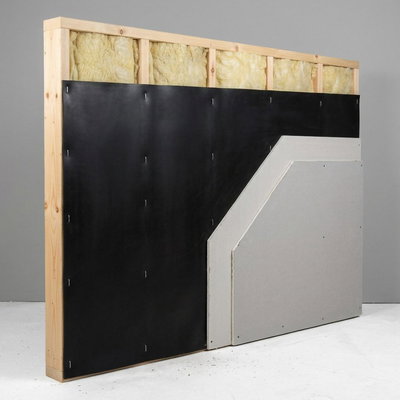 SilentDirect MLV in wall systems with wooden studs and panel materials for effective sound insulation