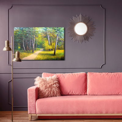 Ljuddämpande tavla - Path in a birch forest