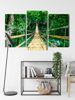 Ljuddämpande tavla - Bamboo bridge in the rain