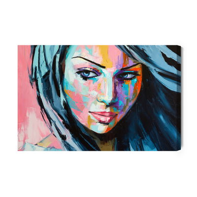 Ljuddämpande tavla - Colorful female portrait