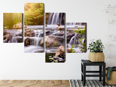 Ljuddämpande tavla - Waterfall at sunset
