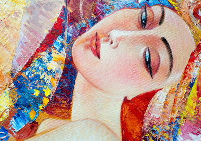 Ljuddämpande tavla - Colorful portrait of a young