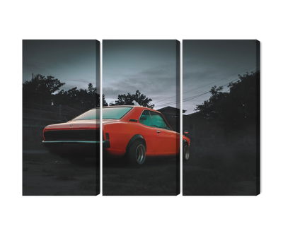 Ljuddämpande tavla - Orange retro car