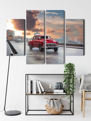 Ljuddämpande tavla - Historic car on the road