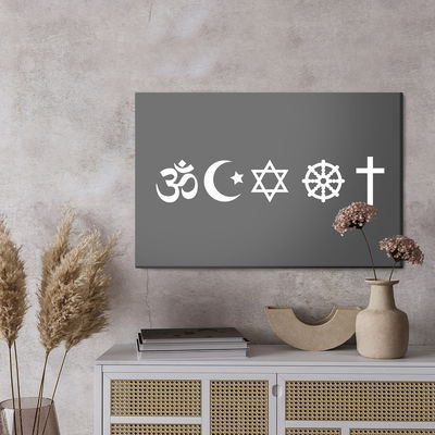 Ljuddämpande tavla - Religious symbols icons set