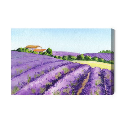 Ljuddämpande tavla - Lavender field painted