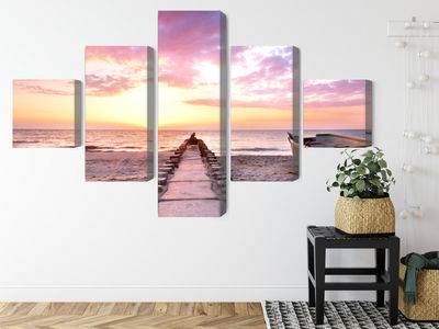 Ljuddämpande tavla - Boat on the beach 3d