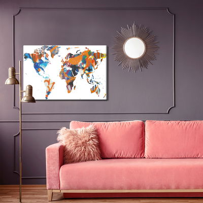 Ljuddämpande tavla - World map - graffiti