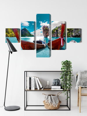 Ljuddämpande tavla - Boats at the andaman sea