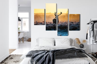 Ljuddämpande tavla - Deer on the rut in 3d