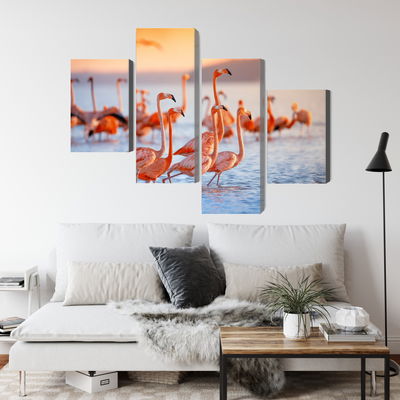 Ljuddämpande tavla - A flock of flamingos